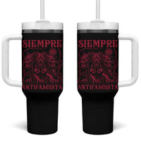 Siempre Antifascista Tumbler With Handle Anti Fascism Protest Vintage Hydra Dog