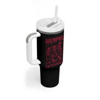 Siempre Antifascista Tumbler With Handle Anti Fascism Protest Vintage Hydra Dog