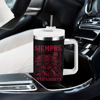 Siempre Antifascista Tumbler With Handle Anti Fascism Protest Vintage Hydra Dog
