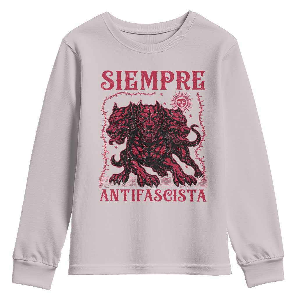 Siempre Antifascista Youth Sweatshirt Anti Fascism Protest Vintage Hydra Dog