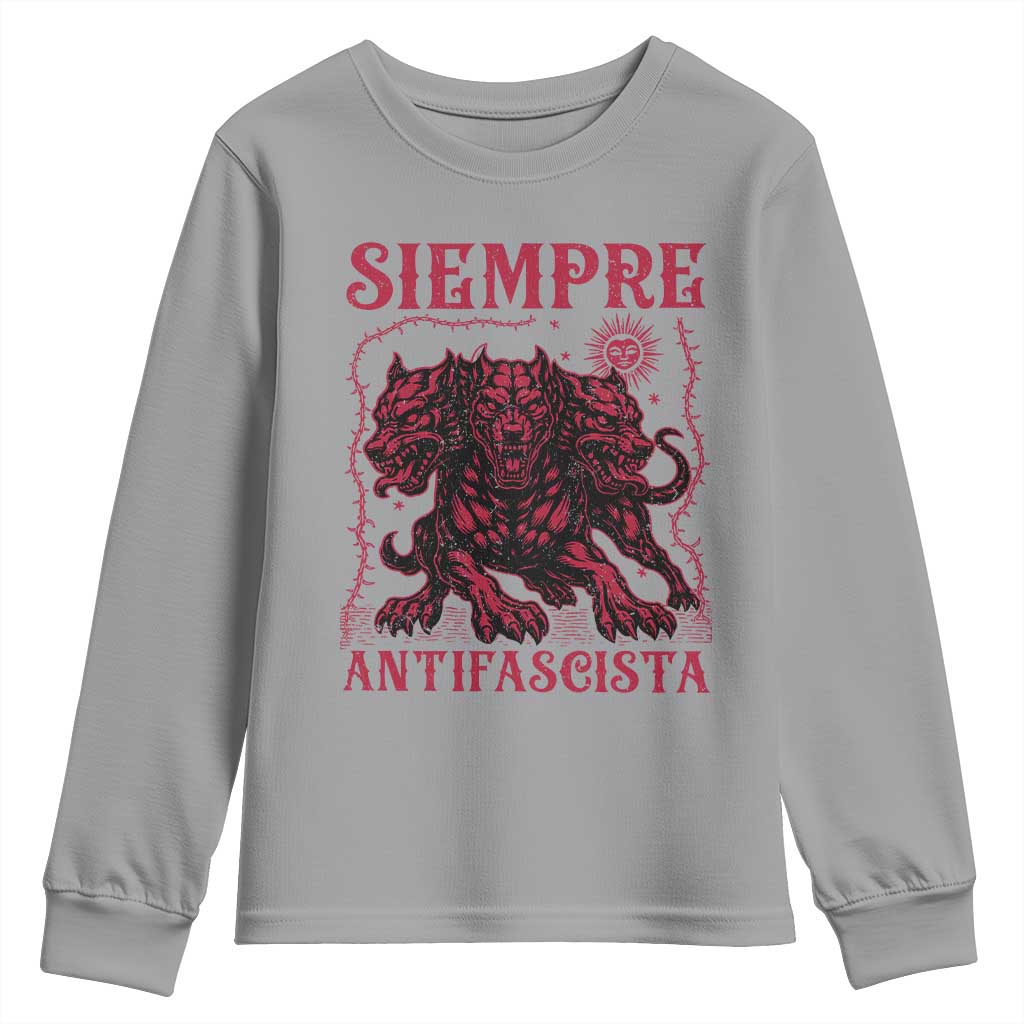 Siempre Antifascista Youth Sweatshirt Anti Fascism Protest Vintage Hydra Dog