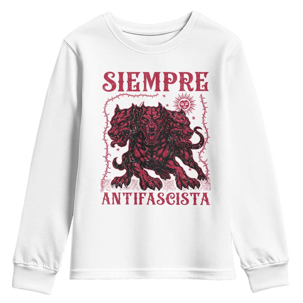 Siempre Antifascista Youth Sweatshirt Anti Fascism Protest Vintage Hydra Dog