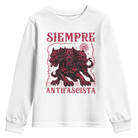Siempre Antifascista Youth Sweatshirt Anti Fascism Protest Vintage Hydra Dog