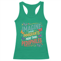 Imagine Hating Immigrants More Than Pedophiles Racerback Tank Top