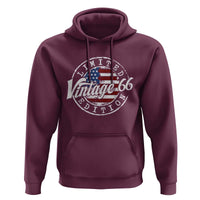 Funny 60th Birthday Hoodie Vintage 1966 Stamp 60 Years Old American Flag