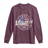 Funny 60th Birthday Long Sleeve Shirt Vintage 1966 Stamp 60 Years Old American Flag