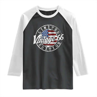 Funny 60th Birthday Raglan Shirt Vintage 1966 Stamp 60 Years Old American Flag