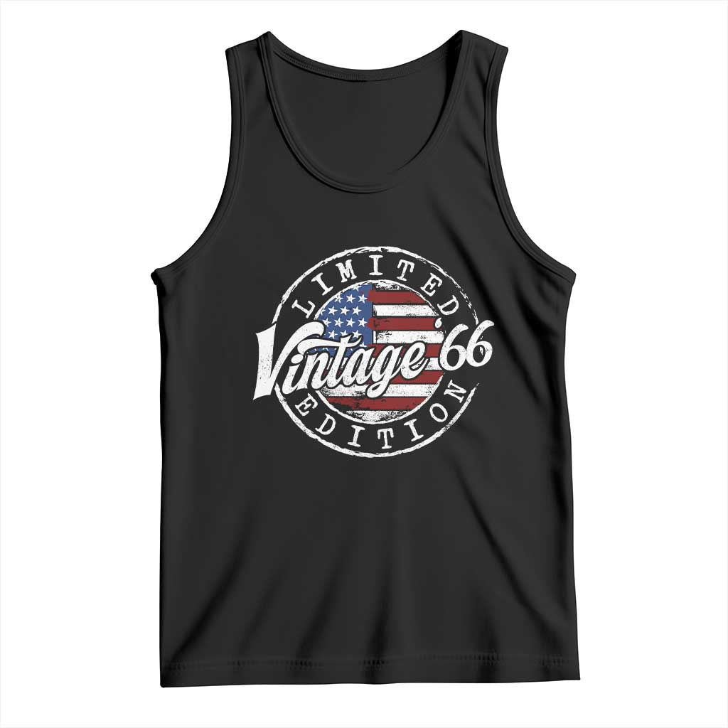 Funny 60th Birthday Tank Top Vintage 1966 Stamp 60 Years Old American Flag