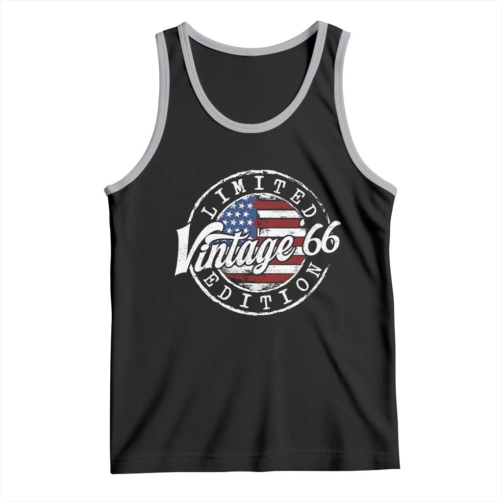 Funny 60th Birthday Tank Top Vintage 1966 Stamp 60 Years Old American Flag