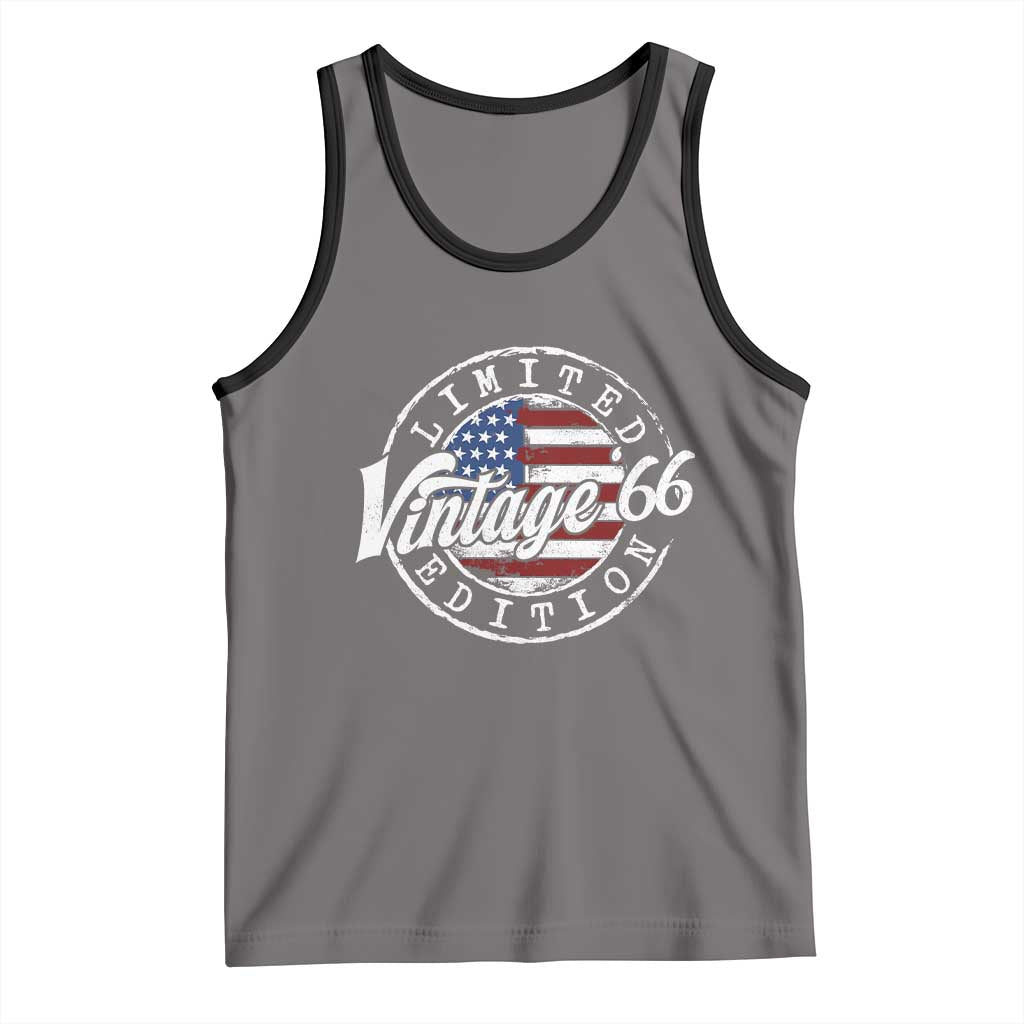 Funny 60th Birthday Tank Top Vintage 1966 Stamp 60 Years Old American Flag