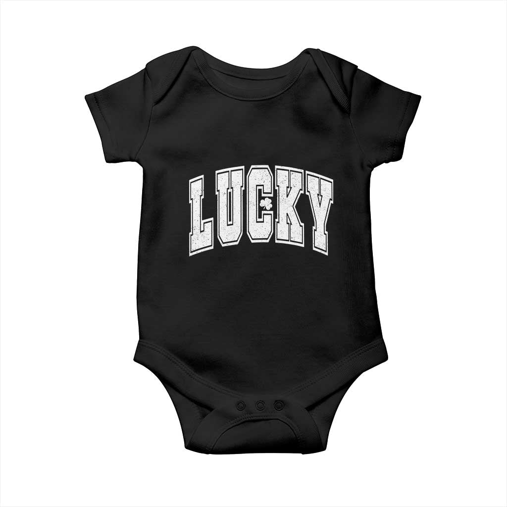 Vintage Lucky Shamrock Clover St Patricks Day Baby Onesie
