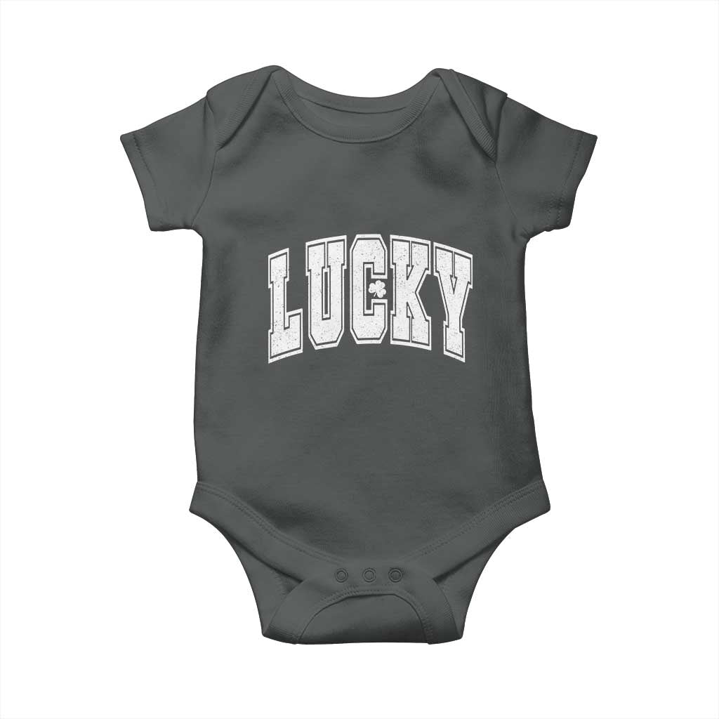 Vintage Lucky Shamrock Clover St Patricks Day Baby Onesie