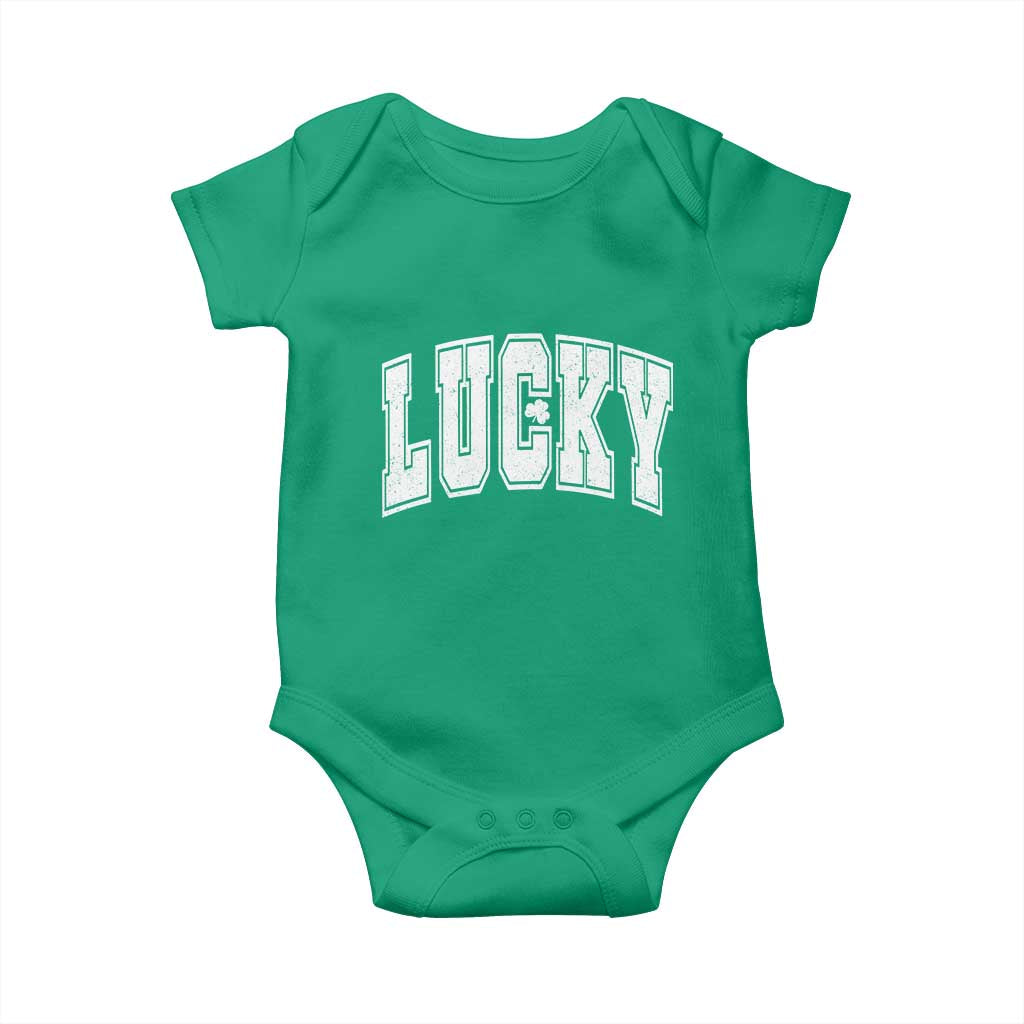 Vintage Lucky Shamrock Clover St Patricks Day Baby Onesie