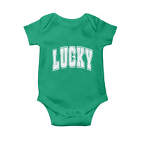Vintage Lucky Shamrock Clover St Patricks Day Baby Onesie