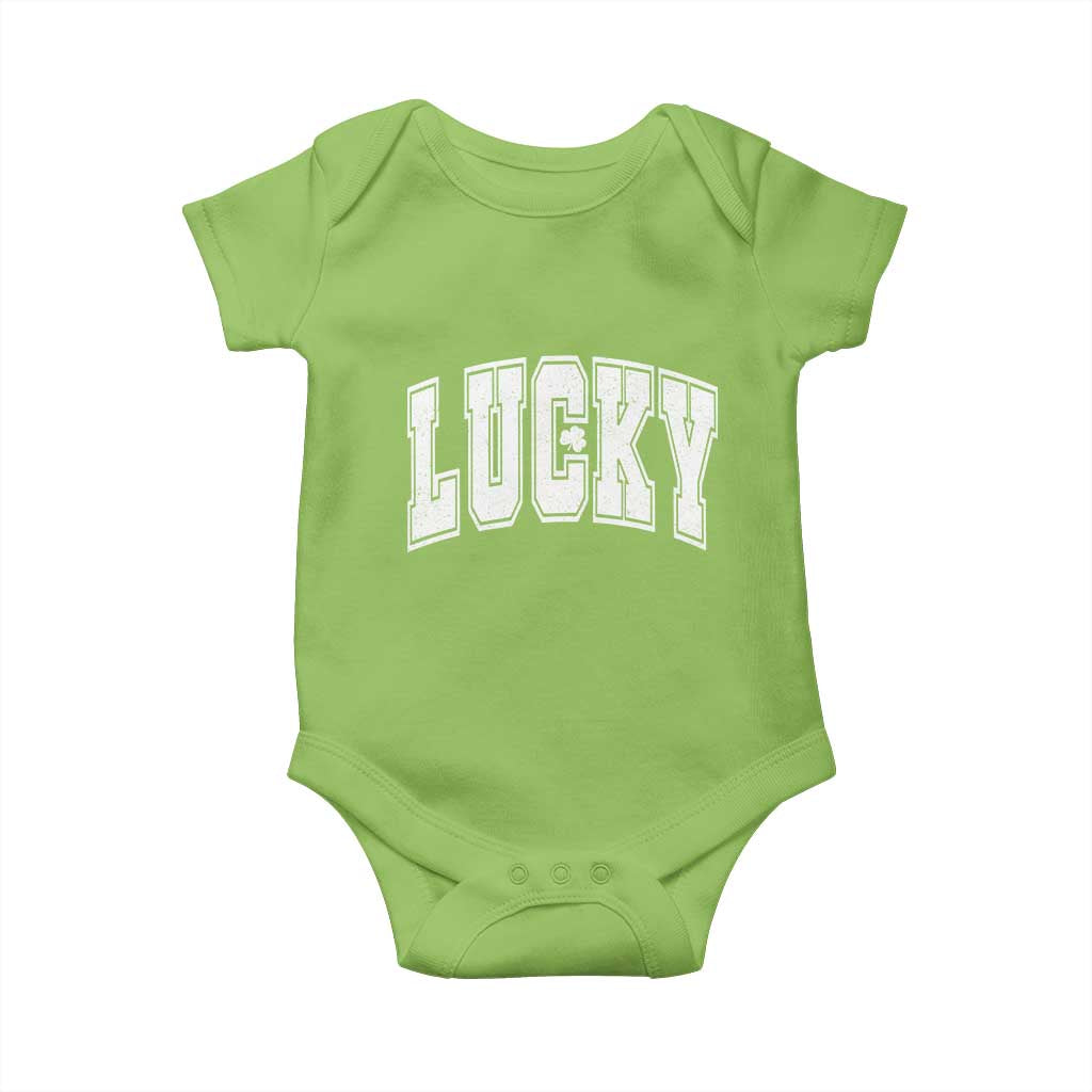 Vintage Lucky Shamrock Clover St Patricks Day Baby Onesie