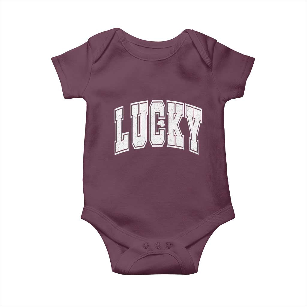 Vintage Lucky Shamrock Clover St Patricks Day Baby Onesie