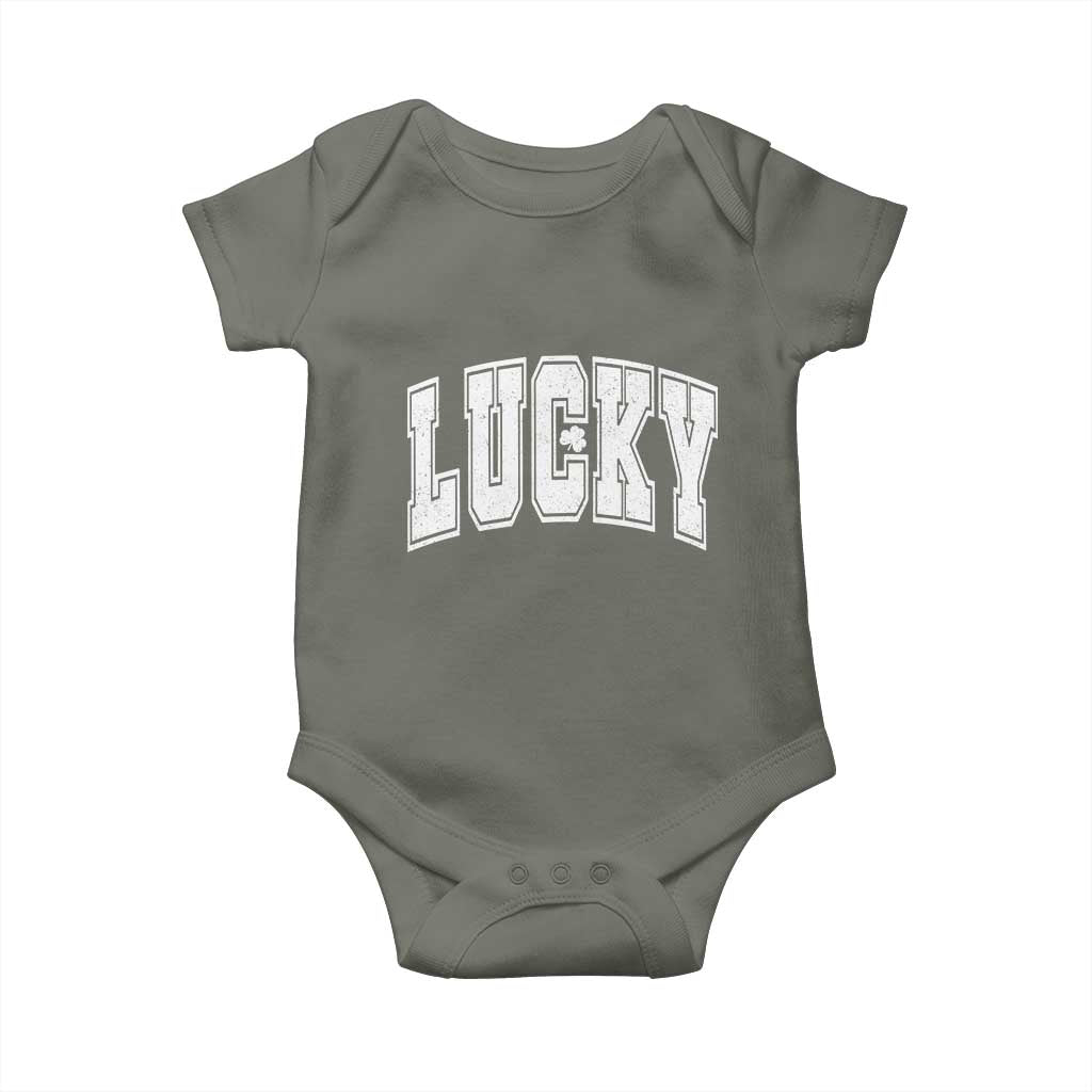 Vintage Lucky Shamrock Clover St Patricks Day Baby Onesie