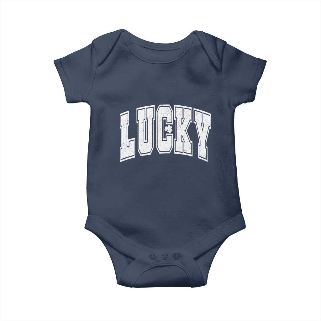 Vintage Lucky Shamrock Clover St Patricks Day Baby Onesie