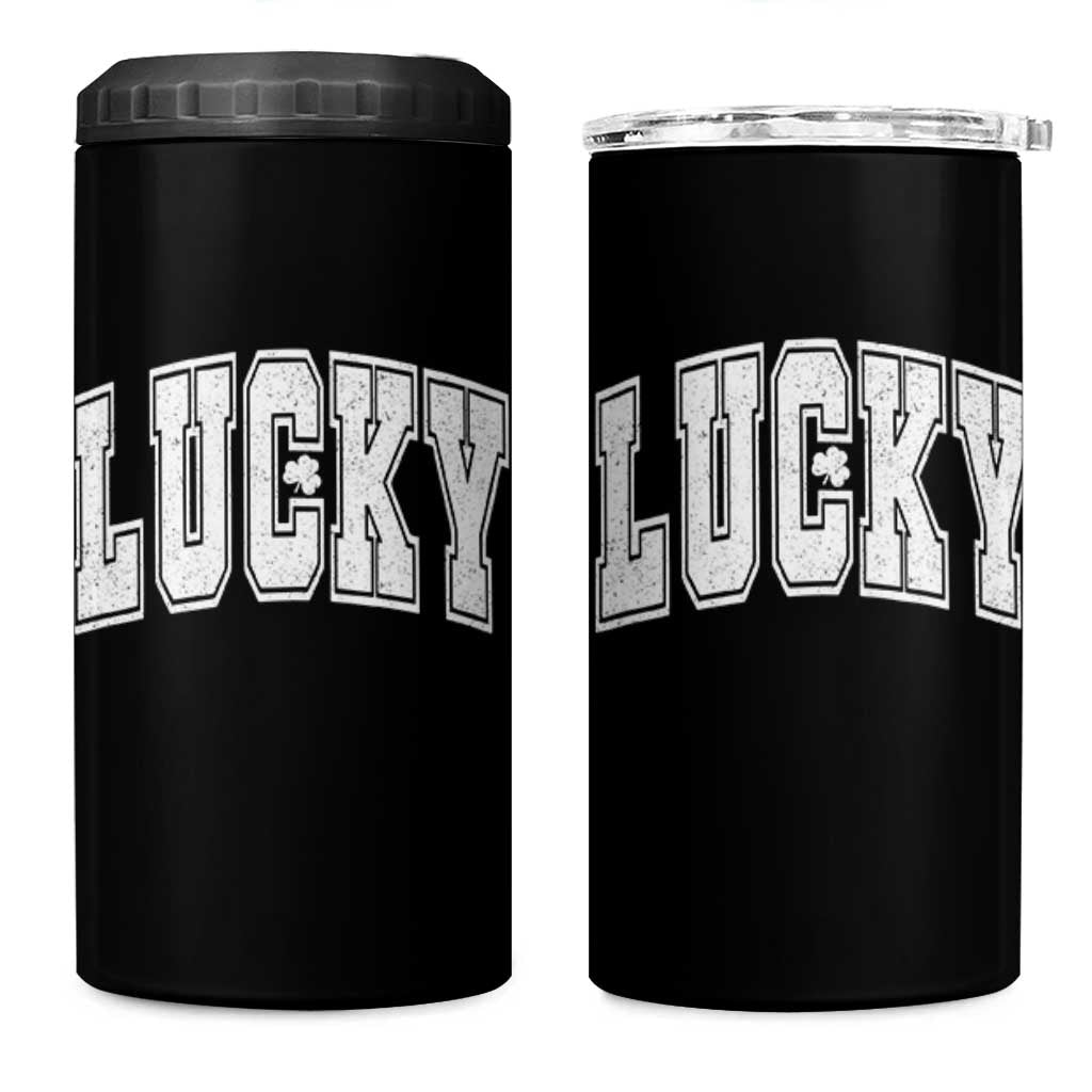 Vintage Lucky Shamrock Clover St Patricks Day 4 in 1 Can Cooler Tumbler