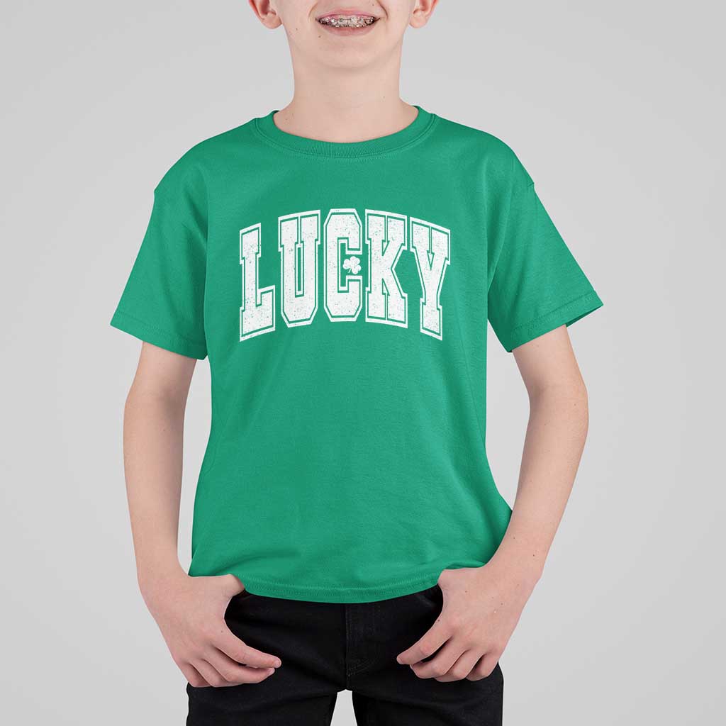 Vintage Lucky Shamrock Clover St Patricks Day T Shirt For Kid