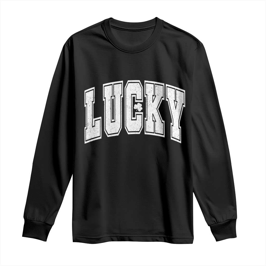 Vintage Lucky Shamrock Clover St Patricks Day Long Sleeve Shirt