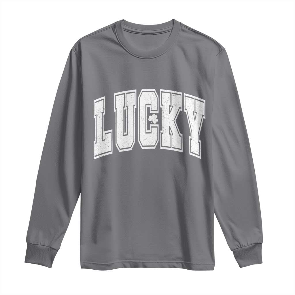 Vintage Lucky Shamrock Clover St Patricks Day Long Sleeve Shirt