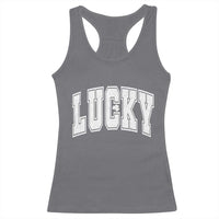 Vintage Lucky Shamrock Clover St Patricks Day Racerback Tank Top