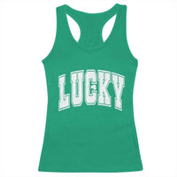 Vintage Lucky Shamrock Clover St Patricks Day Racerback Tank Top