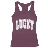 Vintage Lucky Shamrock Clover St Patricks Day Racerback Tank Top