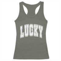 Vintage Lucky Shamrock Clover St Patricks Day Racerback Tank Top
