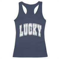 Vintage Lucky Shamrock Clover St Patricks Day Racerback Tank Top