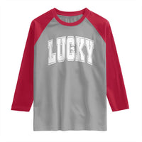 Vintage Lucky Shamrock Clover St Patricks Day Raglan Shirt