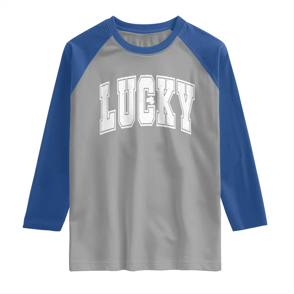 Vintage Lucky Shamrock Clover St Patricks Day Raglan Shirt