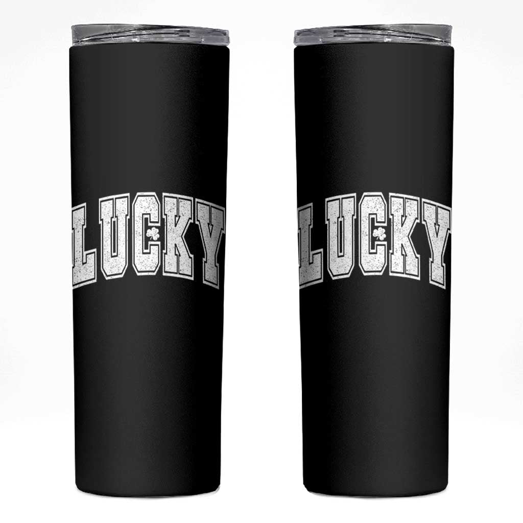 Vintage Lucky Shamrock Clover St Patricks Day Skinny Tumbler