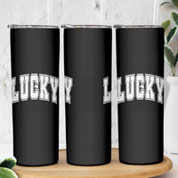 Vintage Lucky Shamrock Clover St Patricks Day Skinny Tumbler