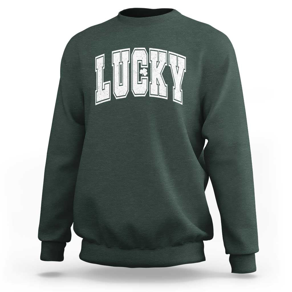 Vintage Lucky Shamrock Clover St Patricks Day Sweatshirt