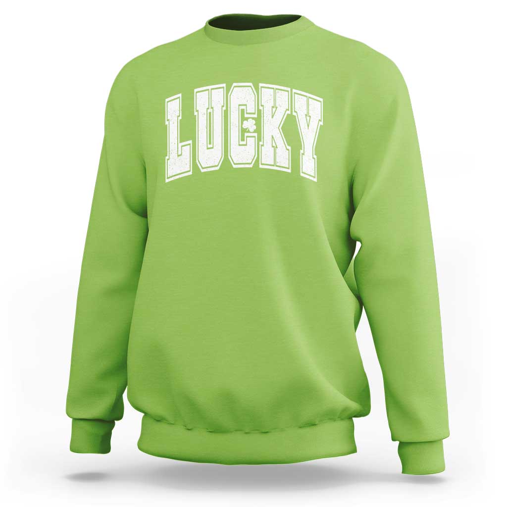 Vintage Lucky Shamrock Clover St Patricks Day Sweatshirt