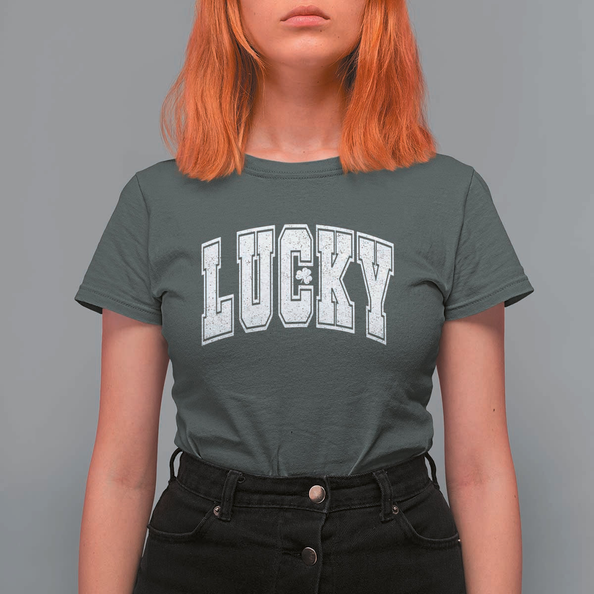 Vintage Lucky Shamrock Clover St Patricks Day T Shirt For Women