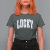 Vintage Lucky Shamrock Clover St Patricks Day T Shirt For Women