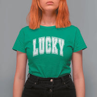 Vintage Lucky Shamrock Clover St Patricks Day T Shirt For Women