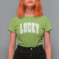 Vintage Lucky Shamrock Clover St Patricks Day T Shirt For Women