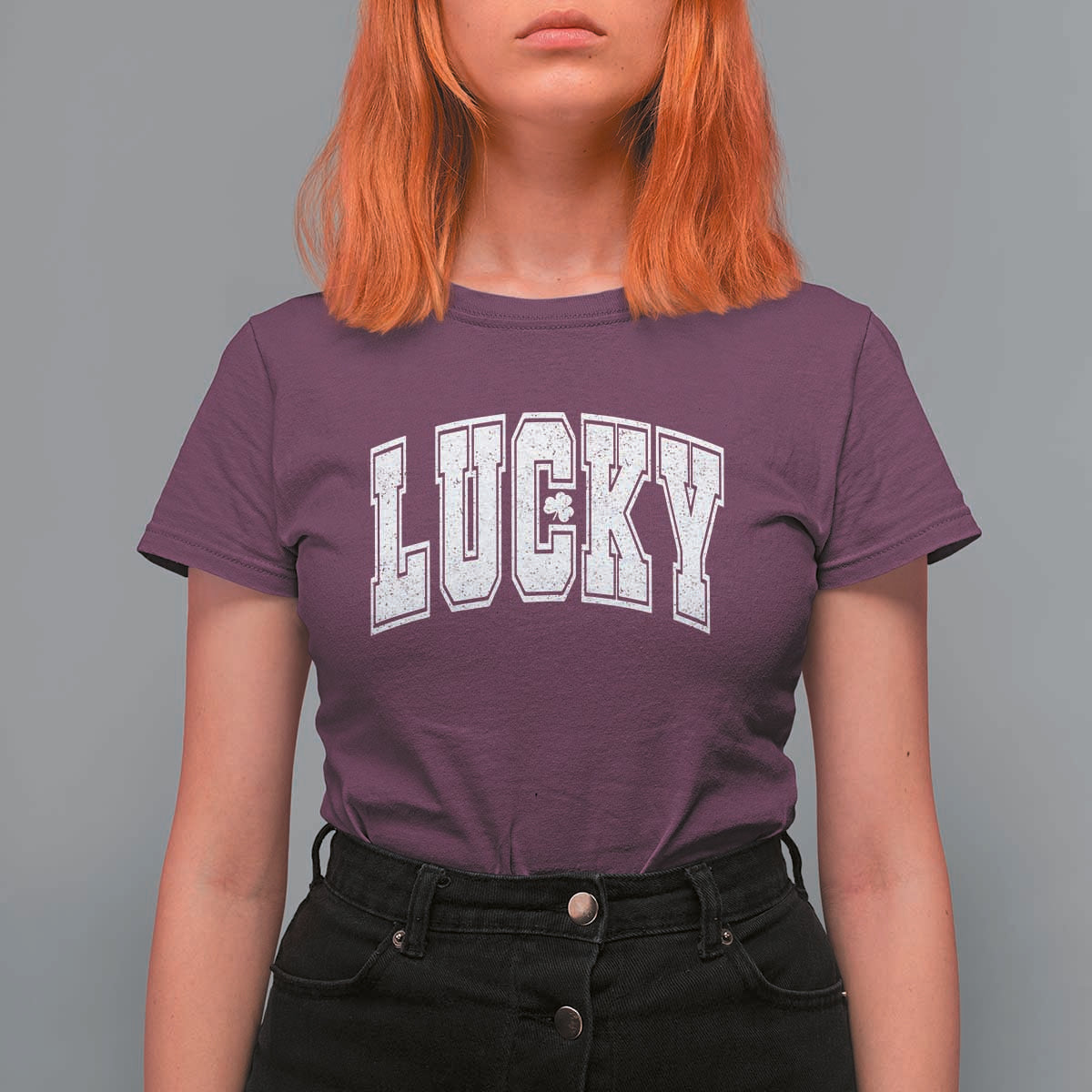 Vintage Lucky Shamrock Clover St Patricks Day T Shirt For Women