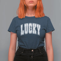Vintage Lucky Shamrock Clover St Patricks Day T Shirt For Women