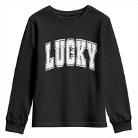 Vintage Lucky Shamrock Clover St Patricks Day Youth Sweatshirt