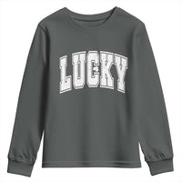 Vintage Lucky Shamrock Clover St Patricks Day Youth Sweatshirt
