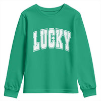 Vintage Lucky Shamrock Clover St Patricks Day Youth Sweatshirt