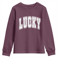 Vintage Lucky Shamrock Clover St Patricks Day Youth Sweatshirt