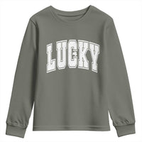 Vintage Lucky Shamrock Clover St Patricks Day Youth Sweatshirt