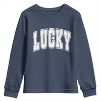 Vintage Lucky Shamrock Clover St Patricks Day Youth Sweatshirt