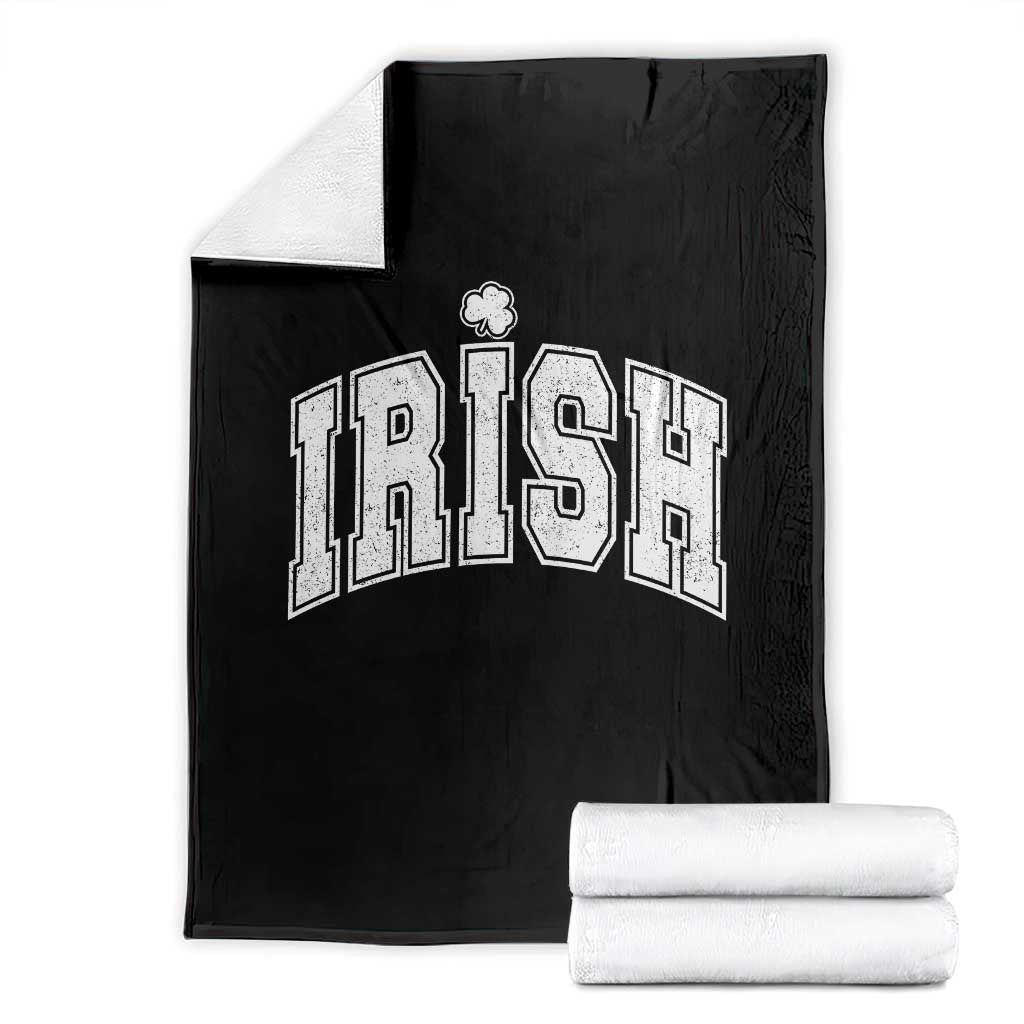 Funny Irish St Patricks Day Distressed Shamrock Ireland Pride Throw Blanket